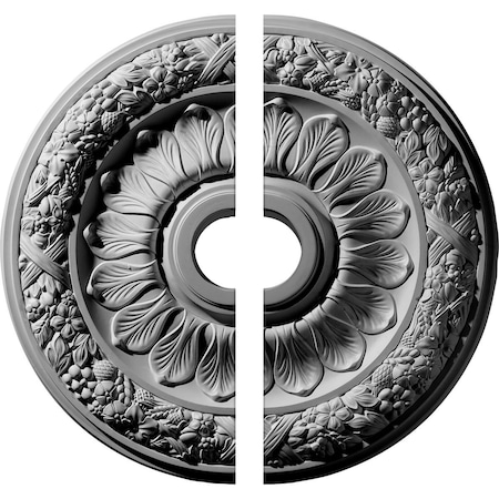 Ekena Millwork Swindon Ceiling Medallion, Two Piece (Fits Canopies up to 6 1/8"), 24"OD x 4"ID x 1 1/2"P CM24SW2